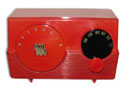 Motorola Radio model 52R, circles design, red painted bakelite, 1952
