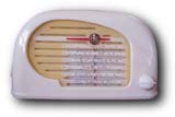 Peter Pan Radio model Snail, white plaskon cabinet, Australian