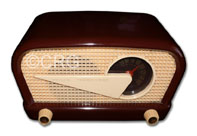Philco 49-503 brown flying wedge thumbnail