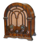 RCA Radio model 110, small wood tombstone