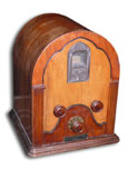 RCA Radio model SW-2 Shortwave converter, wood tombstone, from Bulgaria