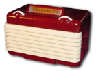 Setchell Carlson model 416 intercom radio, maroon plaskon