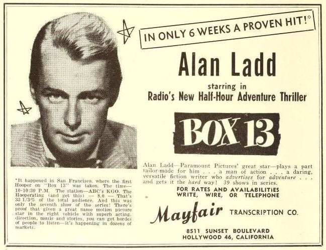 Alan Ladd Box 13 radio show
