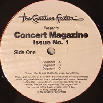 Concert Magazine radio show record label