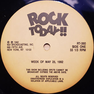 Rock Today radio show record cover